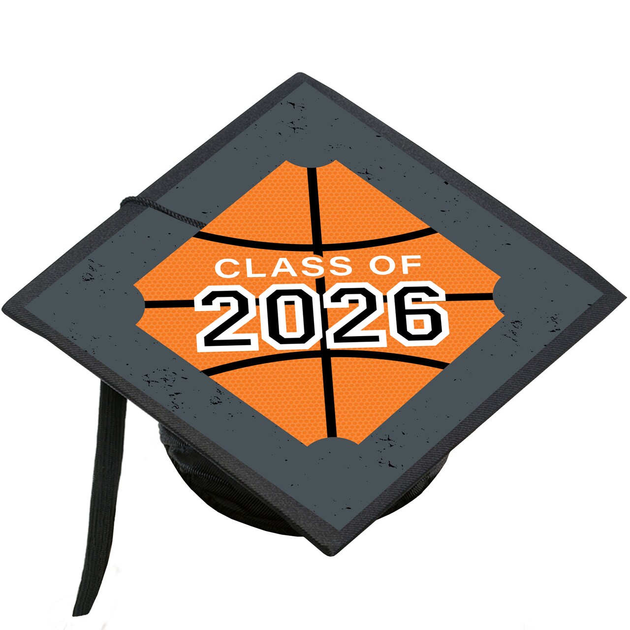 Big Dot of Happiness Grad Basketball - 2026 Graduation Cap Decorations Kit - Grad Cap Cover